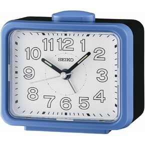 SEIKO Clocks QHK061WLH Akarui Bright Green and White 4.3 x 3.4 Inch Acrylic Bedside Tabletop Time Keeper Alarm Clock