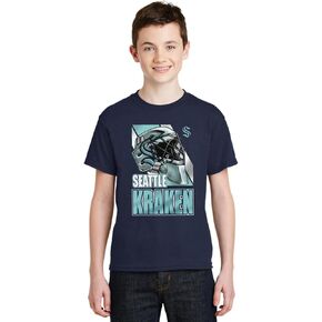 Outerstuff Seattle Kraken Youth Size 8-20 Bucket Head Logo T-Shirt