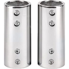 2-Way Straight Pipe Fitting Connectors, Prefdo 2PCS 316 Stainless Steel Cast Hand Rail Tube Connectors, Heavy Duty Nipples Connector Spare Part for Boat Yacht DIY Project (1Inch/25mm)
