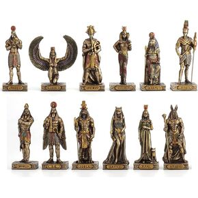 Veronese Design Egyptian Gods Resin Figurines Hand Painted Bronzed Statue