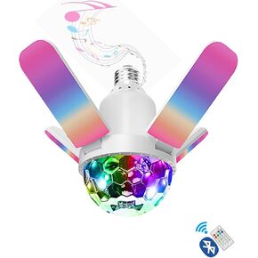Bluetooth Light Bulbs with Speaker,Color Changing Light Bulb 50W Wireless Lights Rotating E27/E26 Screw Base with Remote Control Play Music for Bedroom and Christmas Party