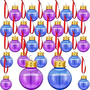 Patelai Christmas Drink Balls Shot Glass Ornament Plastic Fillable Christmas Tree Ornaments Xmas Water Bottle Bulbs for Holiday Party Decor Indoor Outdoor(Silver Lid,18 Pcs)