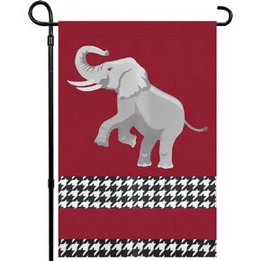 Houndstooth Garden Flag 12 * 18inch Crimson House Flag Double Sided For Outdoor Decorations（Stand Not Included）