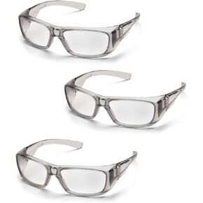 Pyramex Emerge Full Reader Safety Glasses SB7910D20 (3 Pair) (+2.0 Lens, Black Frame/Clear Lens)
