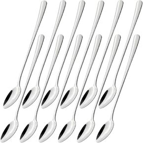 homEdge Stainless Steel Long Handle Spoon, 8.3 Inches Cocktail Stirring Spoons, Coffee Spoon,Set of 12