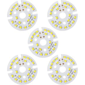 MECCANIXITY COB LED Light Chip Bead 7W 120lm 3000-3200K 48mm 21-24VDC Energy Saving Bulb for Spotlight Floodlight Replacement Warm White 5Pcs
