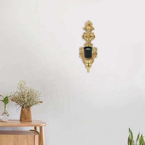 Oedema Wall Sconces Candle Holder Metal Wall Decoration Mounted Candle Holder Candle Sconces for Living Room, Bathroom, Dining Room, Gold in Saudi Arabia