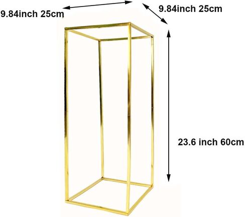 10PCS 15.75 inch Metal Vase Column Stand Shiny Gold Wedding Flower Stand, Geometric Wedding Centerpiece for Tables in Saudi Arabia