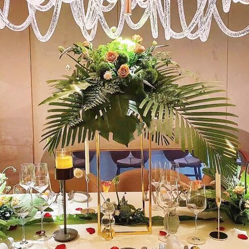 10PCS 15.75 inch Metal Vase Column Stand Shiny Gold Wedding Flower Stand, Geometric Wedding Centerpiece for Tables in Saudi Arabia
