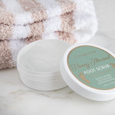 Live Green Bath and Body Present Set- Foot Spa Set with Fuzzy Socks, Lotion, and Scrub, Honey Almond in Saudi Arabia