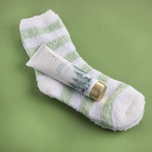Live Green Bath and Body Present Set- Foot Spa Set with Fuzzy Socks, Lotion, and Scrub, Honey Almond in Saudi Arabia