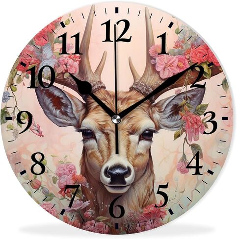 Modern Wall Clocks Non-Ticking Silent Battery Operated Analog Clock Decor Wall Clocks for Bathroom-Music Guitar on Blue Wooden(10inch) in Saudi Arabia