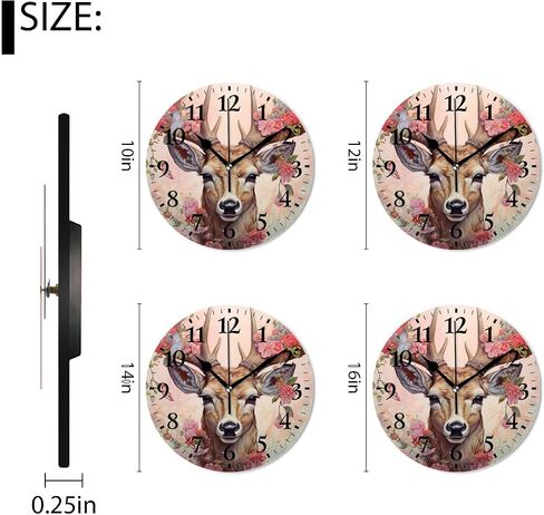 Modern Wall Clocks Non-Ticking Silent Battery Operated Analog Clock Decor Wall Clocks for Bathroom-Music Guitar on Blue Wooden(10inch) in Saudi Arabia