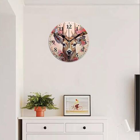 Modern Wall Clocks Non-Ticking Silent Battery Operated Analog Clock Decor Wall Clocks for Bathroom-Music Guitar on Blue Wooden(10inch) in Saudi Arabia