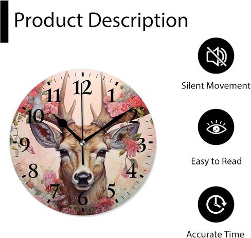 Modern Wall Clocks Non-Ticking Silent Battery Operated Analog Clock Decor Wall Clocks for Bathroom-Music Guitar on Blue Wooden(10inch) in Saudi Arabia
