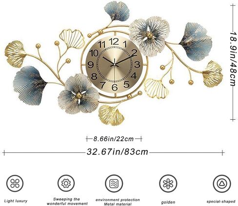 Modern Wall Clock Battery Operated 32inch Decorative Wall Clocks for Living Room Large Silent Wall Clock Kitchen Metal Wall Clocks in Saudi Arabia