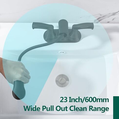 4 Inch Centerset Bathroom Faucet with Pull Out Sprayer Lavatory Vanity Faucet 4 inch Bathroom Sink Faucet 3 Hole Pull Down Utility Faucet, Brushed Nickel in Saudi Arabia