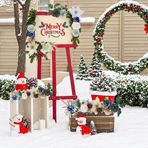 Christmas Artificial Flowers Box Set Tree Flowers with Stems for DIY Christmas Tree Wreaths Swags Fake Floral Arrangements for Centerpiece Table Indoor Outdoor Home Decor (Green) in Saudi Arabia