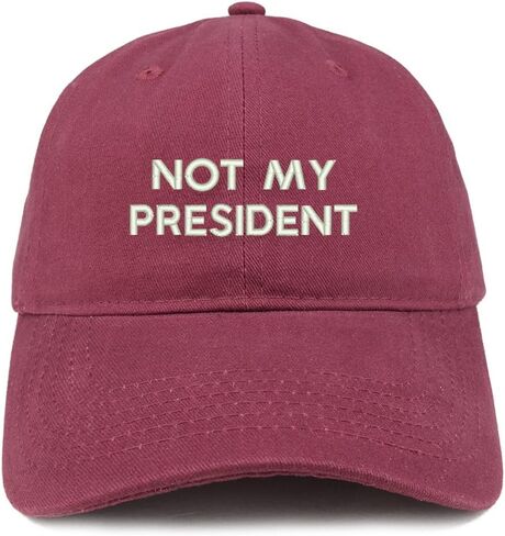 Trendy Apparel Shop Not My President Embroidered Soft Low Profile Adjustable Cotton Cap in Kuwait