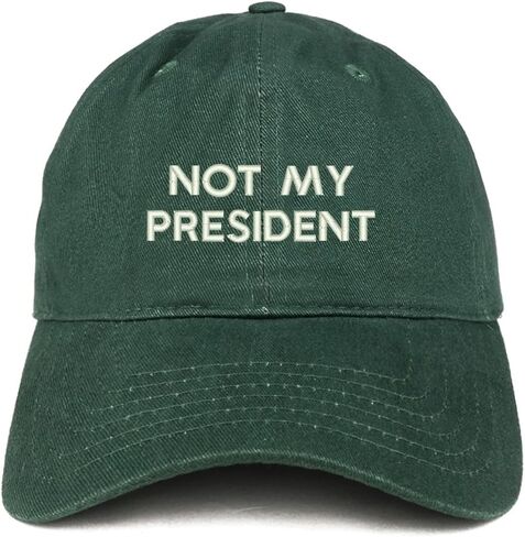 Trendy Apparel Shop Not My President Embroidered Soft Low Profile Adjustable Cotton Cap in Kuwait