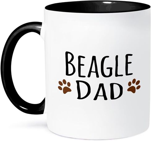 كوب 3dRose Beagle Dog Dad، 11 أونصة، أسود in Saudi Arabia