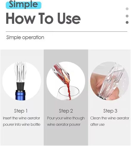 D&Slifei Wine Aerator Pourer Spout with Unique Aeration Device Enhances Flavors Wine with Smoother Finish, Best Gift for Wine Lovers and Sommeliers in Saudi Arabia