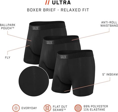 Saxx Undewear Co. سراويل داخلية للرجال فائقة النعومة للغاية مكونة من 3 قطع مع دعم الحقيبة المدمجة in Kuwait