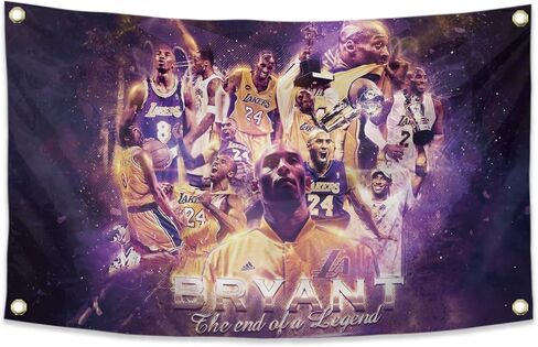 REwis Kobe Flag Bryant The End Of A Legend Banner Basketball Tapestry Man Cave Poster Wall Hanging 3x5Feet With Four Grommets College Dorm Decration in Saudi Arabia