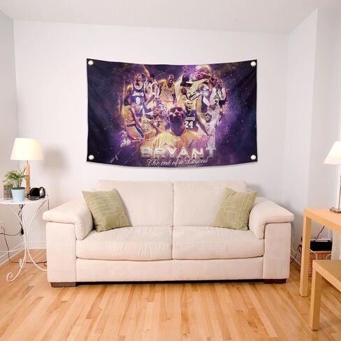 REwis Kobe Flag Bryant The End Of A Legend Banner Basketball Tapestry Man Cave Poster Wall Hanging 3x5Feet With Four Grommets College Dorm Decration in Saudi Arabia