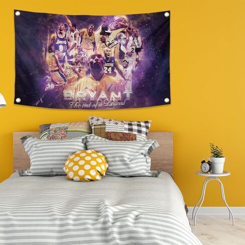 REwis Kobe Flag Bryant The End Of A Legend Banner Basketball Tapestry Man Cave Poster Wall Hanging 3x5Feet With Four Grommets College Dorm Decration in Saudi Arabia