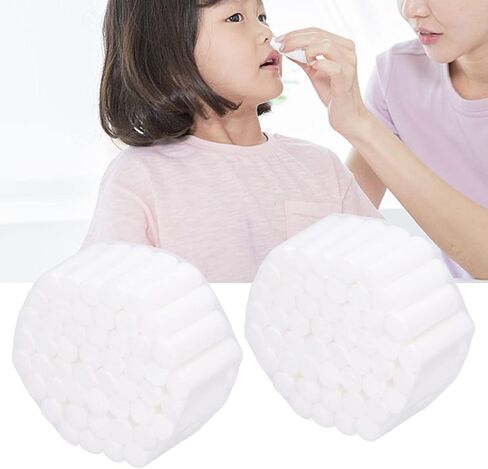 Dental Cotton Gauze Rolls, 100pcs Rolled Cotton Ball for Mouth and Nosebleeds, Small Non-Sterile High Absorbent Cotton, Nose Plugs Cottons Pads for Kids and Adults in Saudi Arabia