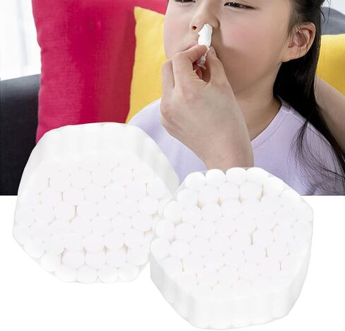 Dental Cotton Gauze Rolls, 100pcs Rolled Cotton Ball for Mouth and Nosebleeds, Small Non-Sterile High Absorbent Cotton, Nose Plugs Cottons Pads for Kids and Adults in Saudi Arabia