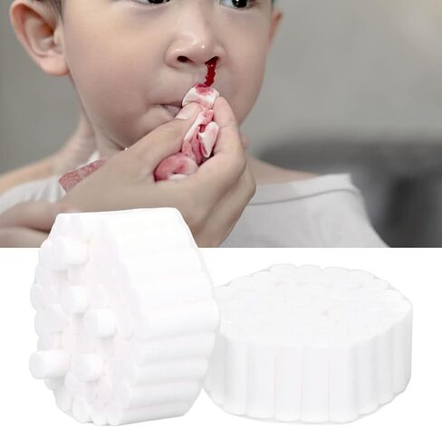 Dental Cotton Gauze Rolls, 100pcs Rolled Cotton Ball for Mouth and Nosebleeds, Small Non-Sterile High Absorbent Cotton, Nose Plugs Cottons Pads for Kids and Adults in Saudi Arabia