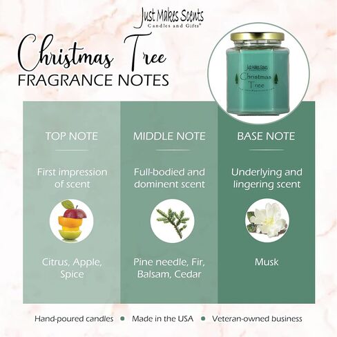 Christmas Tree Scented Blended Soy Candle | Real Christmas Tree Fragrance | Hand Poured in The USA by Just Makes Scents in Saudi Arabia