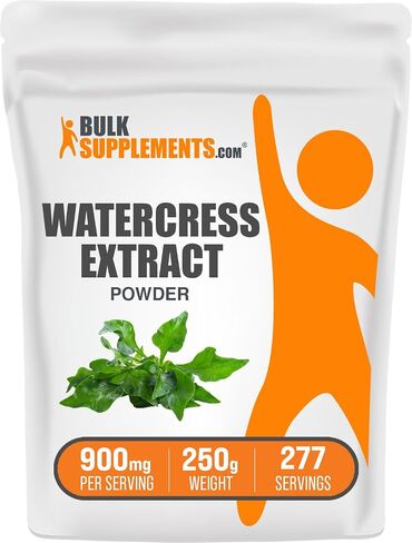 BulkSupplements.com Watercress Extract Powder - Nasturtium Officinale Extract, Watercress Powder - Gluten Free, 900mg per Serving, 250g (8.8 oz) (Pack of 1) in Saudi Arabia