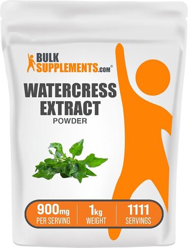 BulkSupplements.com Watercress Extract Powder - Nasturtium Officinale Extract, Watercress Powder - Gluten Free, 900mg per Serving, 250g (8.8 oz) (Pack of 1) in Saudi Arabia