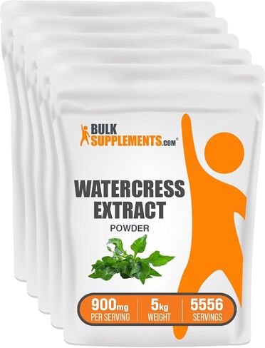 BulkSupplements.com Watercress Extract Powder - Nasturtium Officinale Extract, Watercress Powder - Gluten Free, 900mg per Serving, 250g (8.8 oz) (Pack of 1) in Saudi Arabia