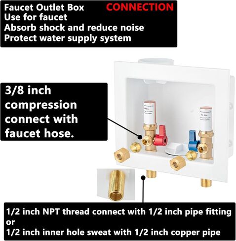 Faucet Outlet Box Crimp PEX-B, Inlet 1/2 inch PEX-B F1807 Crimp Barb x Outlet 3/8 inch Compression LI-SLTH-520 in Saudi Arabia