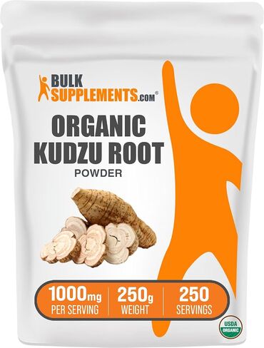 BulkSupplements.com Organic Kudzu Powder - Kudzu Root Supplement, Kudzu Root Powder - Herbal Supplement, Gluten Free - 1000mg per Serving, 250g (8.8 oz) (Pack of 1) in Saudi Arabia