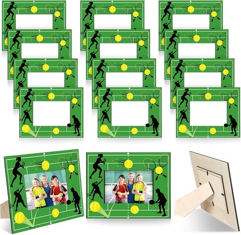 12 قطعة من إطار صورة التنس، هدية لفريق التنس الكرتوني، إطارات رياضية رياضية تناسب مقاس 4 × 6 بوصات، إطار صورة خشبي لديكور حفلات التنس، ومدرب رياضي، وفريق عيد الميلاد، وهدايا الحفلات in Kuwait