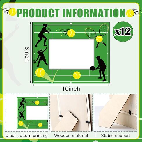 12 قطعة من إطار صورة التنس، هدية لفريق التنس الكرتوني، إطارات رياضية رياضية تناسب مقاس 4 × 6 بوصات، إطار صورة خشبي لديكور حفلات التنس، ومدرب رياضي، وفريق عيد الميلاد، وهدايا الحفلات in Kuwait