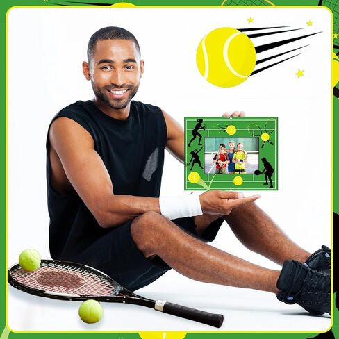 12 قطعة من إطار صورة التنس، هدية لفريق التنس الكرتوني، إطارات رياضية رياضية تناسب مقاس 4 × 6 بوصات، إطار صورة خشبي لديكور حفلات التنس، ومدرب رياضي، وفريق عيد الميلاد، وهدايا الحفلات in Kuwait