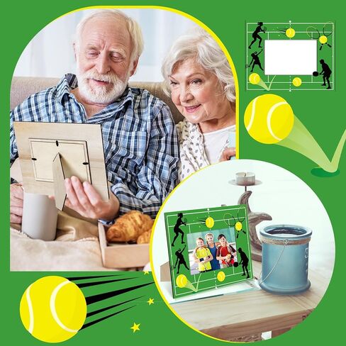 12 قطعة من إطار صورة التنس، هدية لفريق التنس الكرتوني، إطارات رياضية رياضية تناسب مقاس 4 × 6 بوصات، إطار صورة خشبي لديكور حفلات التنس، ومدرب رياضي، وفريق عيد الميلاد، وهدايا الحفلات in Kuwait