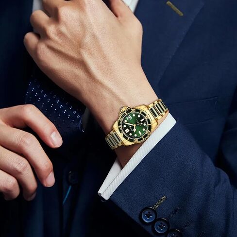 Luxury Automatic Watches for men, Black Jade, Self Winding, Analog Dress wrist watch, Sapphire Crystal, Rotate Bezel(AH6028) in Saudi Arabia