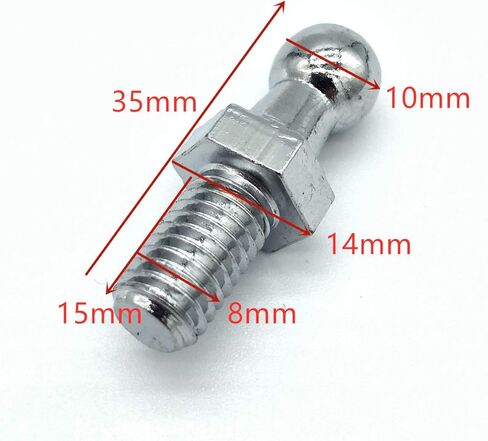 10 مللي متر M8 الكرة مسمار تصاعد الكرة مسامير البراغي ل الدعامات الغاز رفع يدعم الكرة المنتهية بونيه المناسب ، حزمة 4 in Kuwait