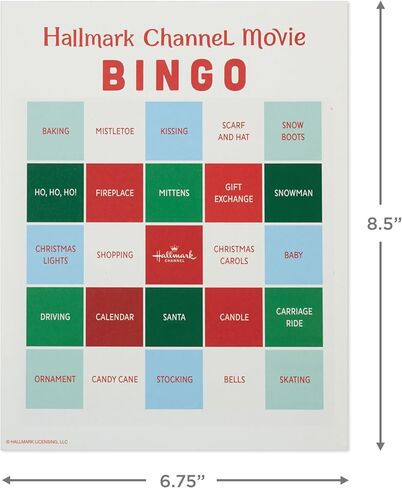 Hallmark Channel Christmas Movie Bingo Game Pad (6 Designs, 102 Sheets) Gift for Fans in Saudi Arabia