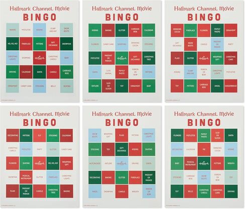 Hallmark Channel Christmas Movie Bingo Game Pad (6 Designs, 102 Sheets) Gift for Fans in Saudi Arabia