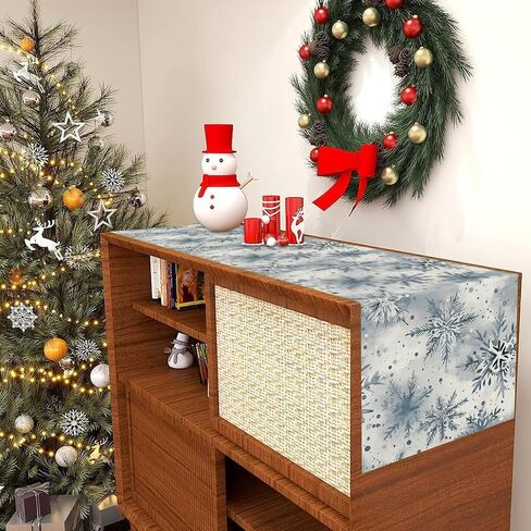 Winter Table Runner Snowflake Christmas Long Runners 13 x 72 Inch Watercolor Holiday Farmhouse Home Kitchen Table Decorations in Saudi Arabia