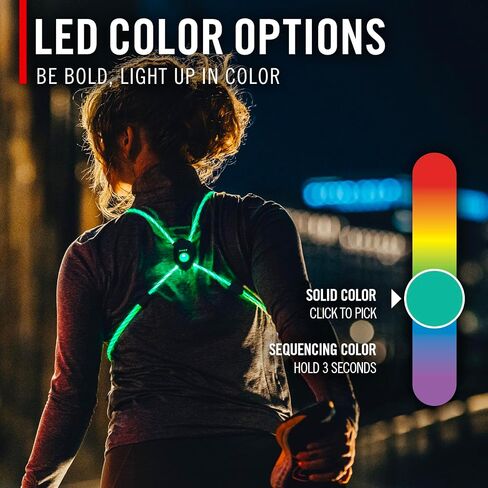 COAST LH150 الإصدار 2.0 سترة مضاءة LED قابلة لإعادة الشحن، 6+ أوضاع ألوان، عاكسة، مقاس واحد يناسب معظم الأشخاص مع *وقت تشغيل جديد ومحسن لمدة 18 ساعة* in Kuwait
