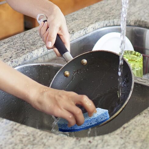 Pine-Sol Non Scratch Scrub Sponges - Double Sided Dish Scrubber Safe for Nonstick Cookware - Kitchen Essentials for Dishwashing and Cleaning, Bulk 28 Pack in Saudi Arabia